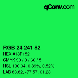 Color code: RGB 24 241 82 | qconv.com