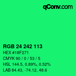 Color code: RGB 24 242 113 | qconv.com