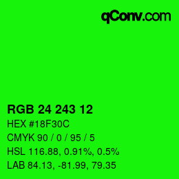 Color code: RGB 24 243 12 | qconv.com