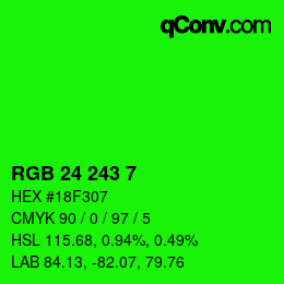 Color code: RGB 24 243 7 | qconv.com
