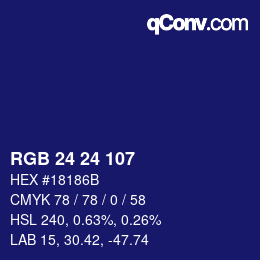 Color code: RGB 24 24 107 | qconv.com