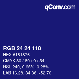 Color code: RGB 24 24 118 | qconv.com
