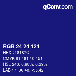 Color code: RGB 24 24 124 | qconv.com