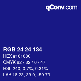 Color code: RGB 24 24 134 | qconv.com