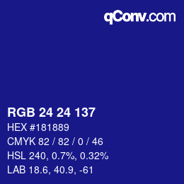 Color code: RGB 24 24 137 | qconv.com