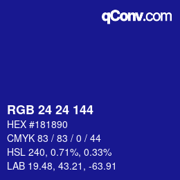 Color code: RGB 24 24 144 | qconv.com