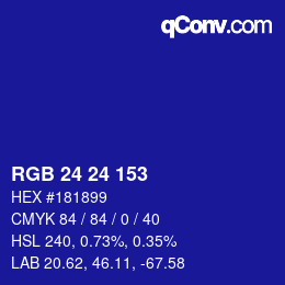 カラーコード: RGB 24 24 153 | qconv.com