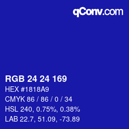 Color code: RGB 24 24 169 | qconv.com