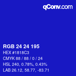 Color code: RGB 24 24 195 | qconv.com