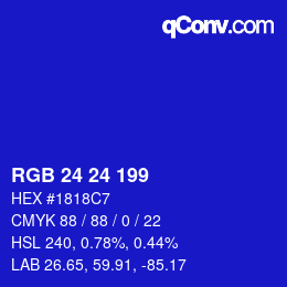 Color code: RGB 24 24 199 | qconv.com