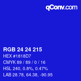 カラーコード: RGB 24 24 215 | qconv.com