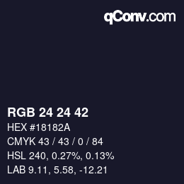 Color code: RGB 24 24 42 | qconv.com