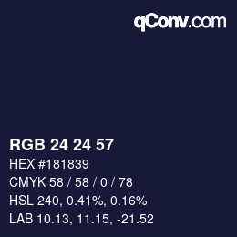 Color code: RGB 24 24 57 | qconv.com