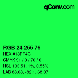 Código de color: RGB 24 255 76 | qconv.com