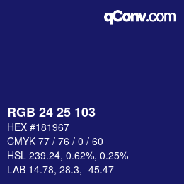 カラーコード: RGB 24 25 103 | qconv.com