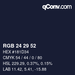 Color code: RGB 24 29 52 | qconv.com