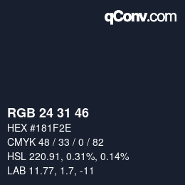 Color code: RGB 24 31 46 | qconv.com