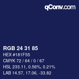Color code: RGB 24 31 85 | qconv.com