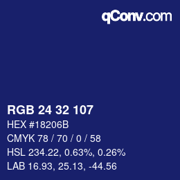 Color code: RGB 24 32 107 | qconv.com