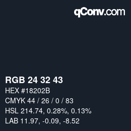 Farbcode: RGB 24 32 43 | qconv.com