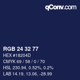 Color code: RGB 24 32 77 | qconv.com
