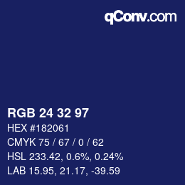 Color code: RGB 24 32 97 | qconv.com