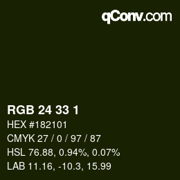 Color code: RGB 24 33 1 | qconv.com