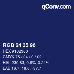 Color code: RGB 24 35 96 | qconv.com