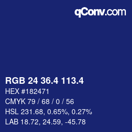 カラーコード: RGB 24 36.4 113.4 | qconv.com