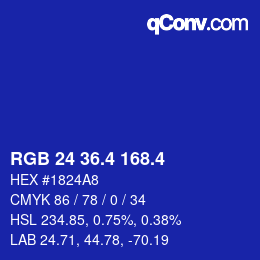 カラーコード: RGB 24 36.4 168.4 | qconv.com