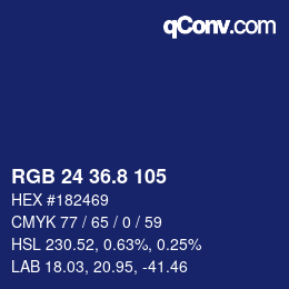 カラーコード: RGB 24 36.8 105 | qconv.com