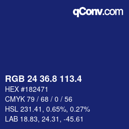 カラーコード: RGB 24 36.8 113.4 | qconv.com