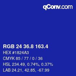 カラーコード: RGB 24 36.8 163.4 | qconv.com