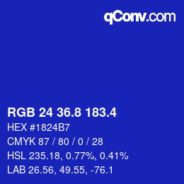カラーコード: RGB 24 36.8 183.4 | qconv.com