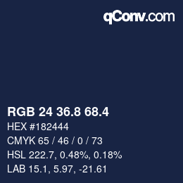 カラーコード: RGB 24 36.8 68.4 | qconv.com