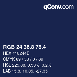 カラーコード: RGB 24 36.8 78.4 | qconv.com
