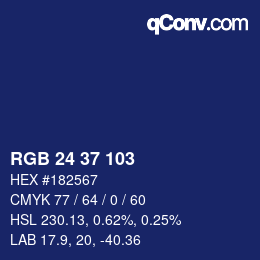 カラーコード: RGB 24 37 103 | qconv.com