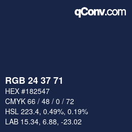 Código de color: RGB 24 37 71 | qconv.com