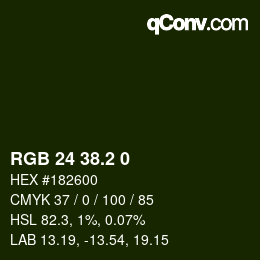 カラーコード: RGB 24 38.2 0 | qconv.com