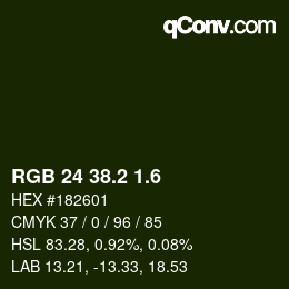 カラーコード: RGB 24 38.2 1.6 | qconv.com