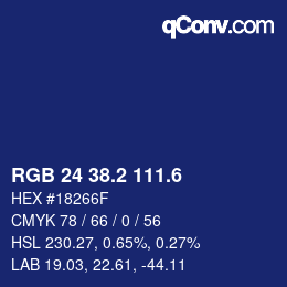 カラーコード: RGB 24 38.2 111.6 | qconv.com