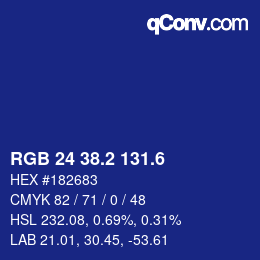 カラーコード: RGB 24 38.2 131.6 | qconv.com