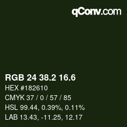 カラーコード: RGB 24 38.2 16.6 | qconv.com