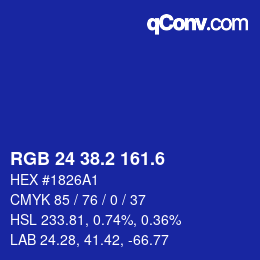 カラーコード: RGB 24 38.2 161.6 | qconv.com