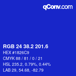 カラーコード: RGB 24 38.2 201.6 | qconv.com