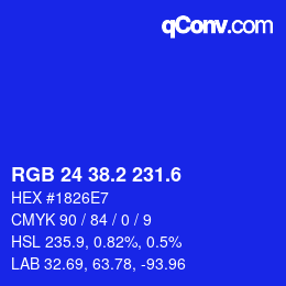 カラーコード: RGB 24 38.2 231.6 | qconv.com