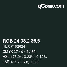 カラーコード: RGB 24 38.2 36.6 | qconv.com