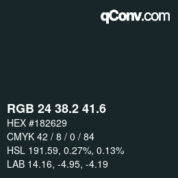 カラーコード: RGB 24 38.2 41.6 | qconv.com