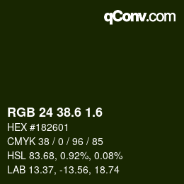 カラーコード: RGB 24 38.6 1.6 | qconv.com