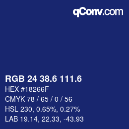 カラーコード: RGB 24 38.6 111.6 | qconv.com